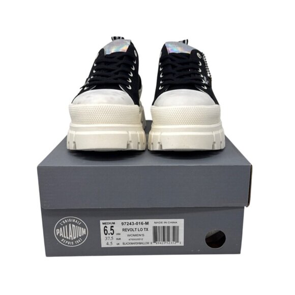 Palladium Revolt Lo Tx Womens Black/White Chunky Sneakers Size 6.5 - Picture 4 of 6